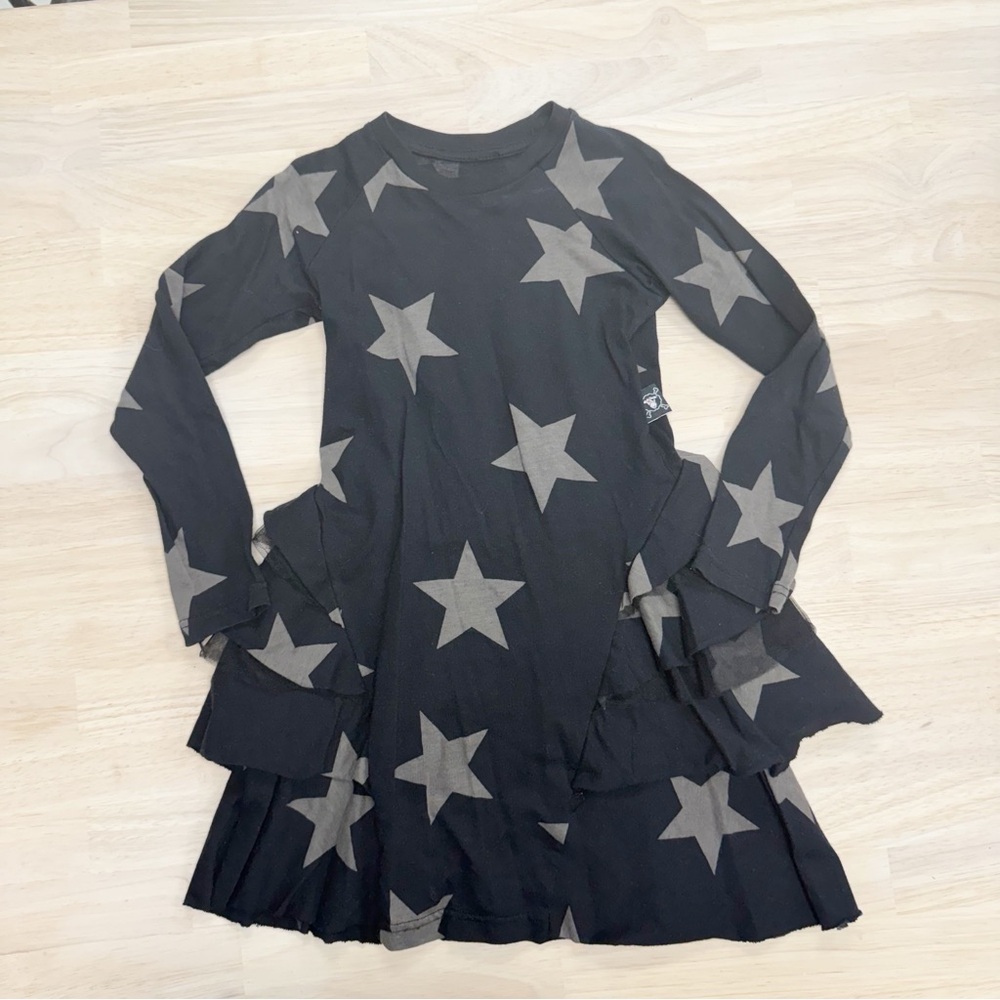 Nununu 3/4 black Star Ruffle dress